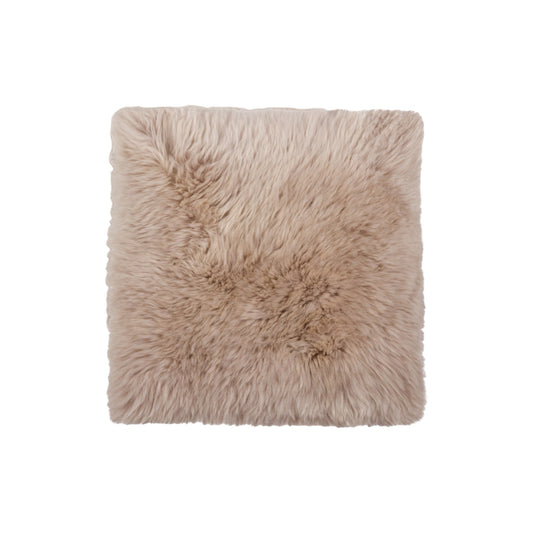 Set Of Two 17" X 17" Taupe Wool Solid Color Chair Pads