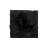Set Of Two 17" X 17" Black Wool Chair Pads