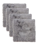 Set Of Four 17" X 17" Grey Wool Chair Pads - Homeroots - Flyclothing LLC