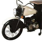 Black and White Metal And Solid Wood Rolling Bar Cart With Wine Storage - Homeroots - Flyclothing LLC