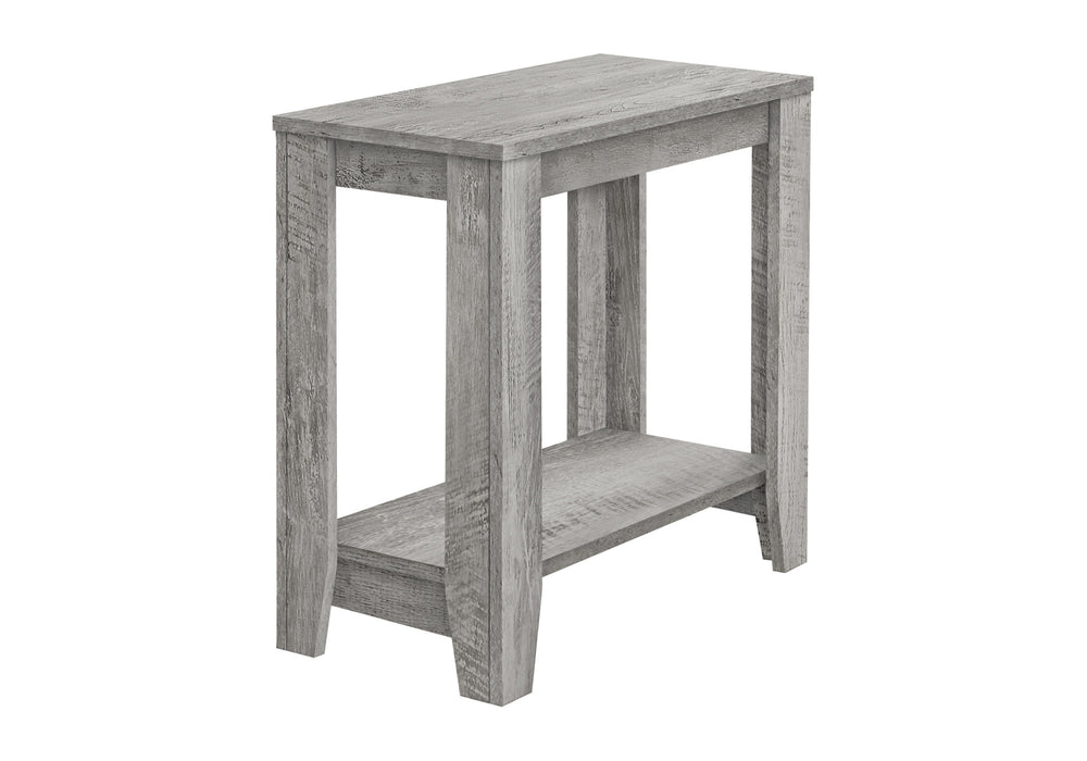 22" Gray Wood End Table With Shelf