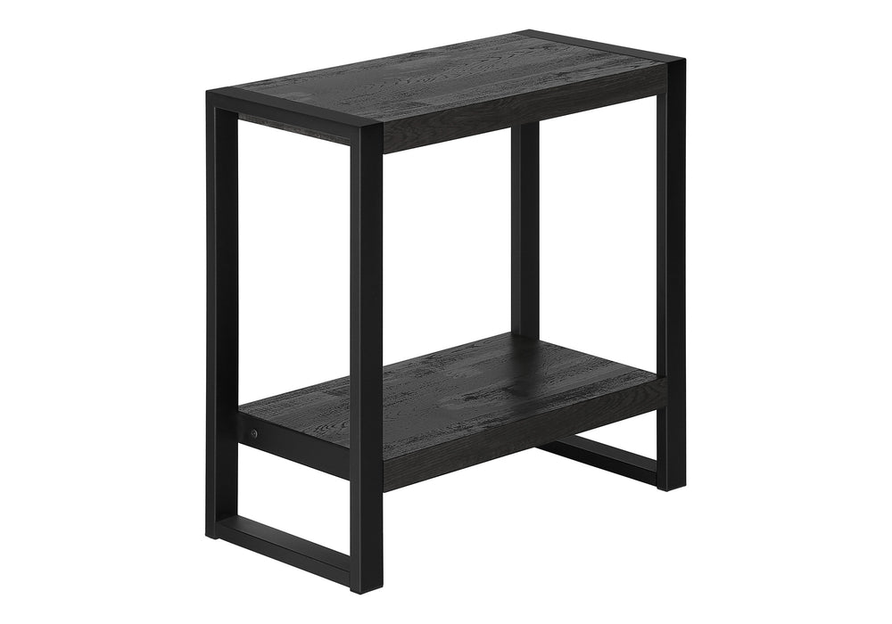 24" Black End Table With Shelf
