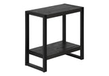 24" Black End Table With Shelf