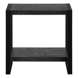 24" Black End Table With Shelf