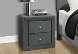 21" Dark Gray Wood Two Drawer Nightstand