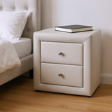 21" Light Gray Wood Two Drawer Nightstand