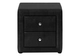 21" Black Wood Two Drawer Nightstand