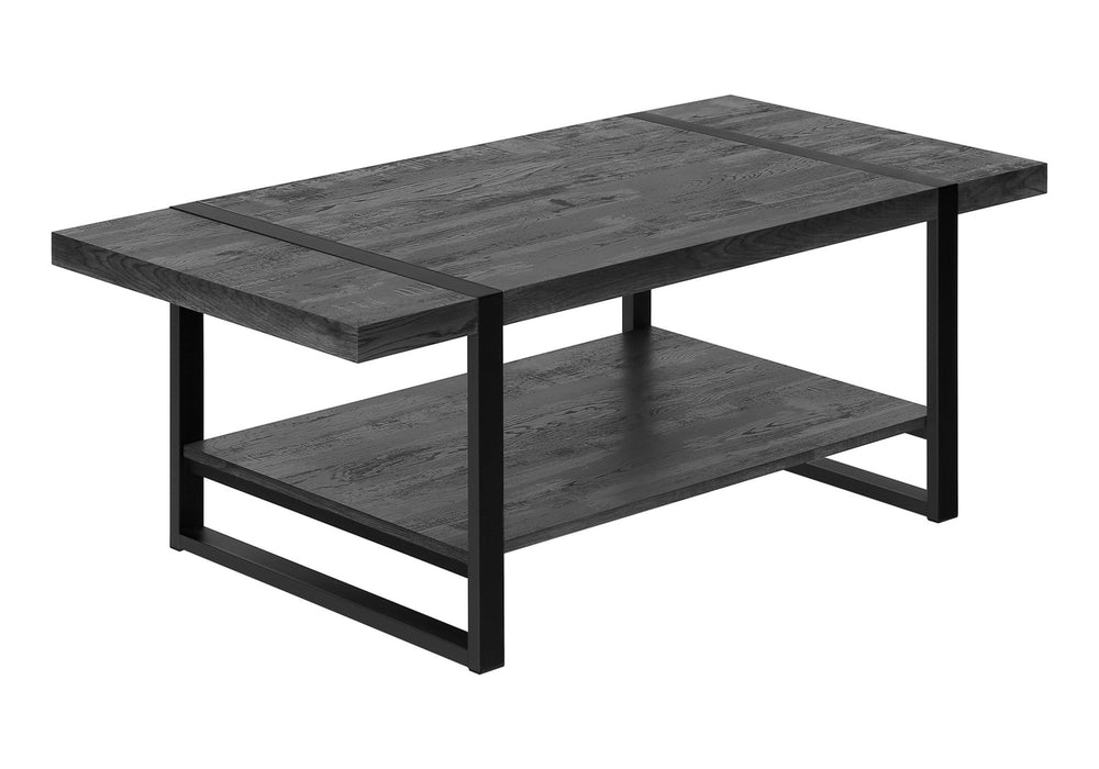 47" Black Coffee Table With Shelf