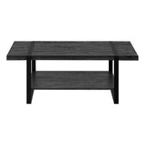47" Black Coffee Table With Shelf