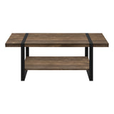47" Brown And Black Wood Coffee Table With Shelf
