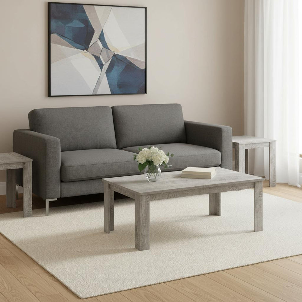 Set of Three 44" Gray Coffee Table