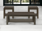 Set of Three 42" Oak Coffee Table With Three Shelves - Homeroots - Flyclothing LLC