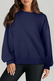 High-Low Round Neck Long Sleeve Sweatshirt - Trendsi - Flyclothing LLC