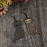 Alloy Hook Wooden Cat Earrings - Trendsi - Flyclothing LLC