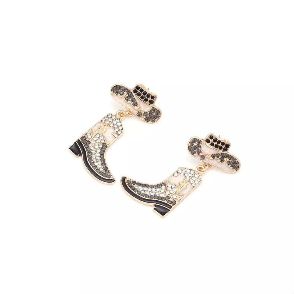 Cowboy Hat and Boot Dangle Earrings - Trendsi - Flyclothing LLC