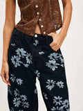Printed Wide Leg Jeans - Trendsi - Flyclothing LLC