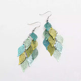 Zinc Alloy Leaf Dangle Earrings - Trendsi - Flyclothing LLC