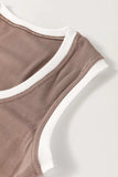 Contrast Edge Scoop Neck Wide Strap Knit Tank - Trendsi - Flyclothing LLC