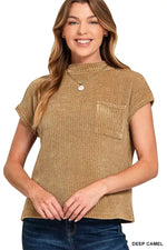 Zenana Chenille Waffle Short Sleeve Sweater - Trendsi - Flyclothing LLC