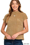 Zenana Chenille Waffle Short Sleeve Sweater - Trendsi - Flyclothing LLC