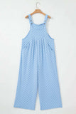 Checkered Pocketed Wide Leg Overalls - Trendsi - Flyclothing LLC