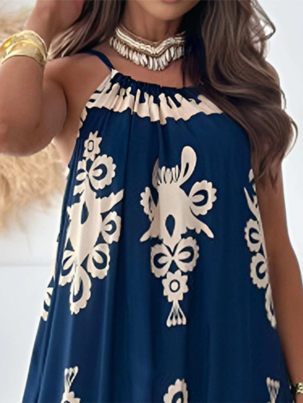 Printed Spaghetti Strap Sleeveless Maxi Dress - Trendsi - Flyclothing LLC