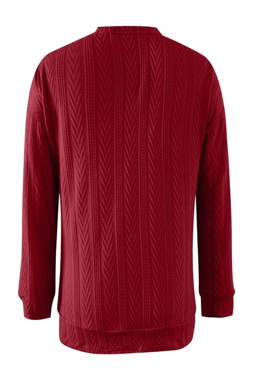 Full Size Textured Open Front Long Sleeve Cardigan - Trendsi - Flyclothing LLC