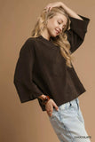 Umgee Textured Knit V-Neck Top - Trendsi - Flyclothing LLC