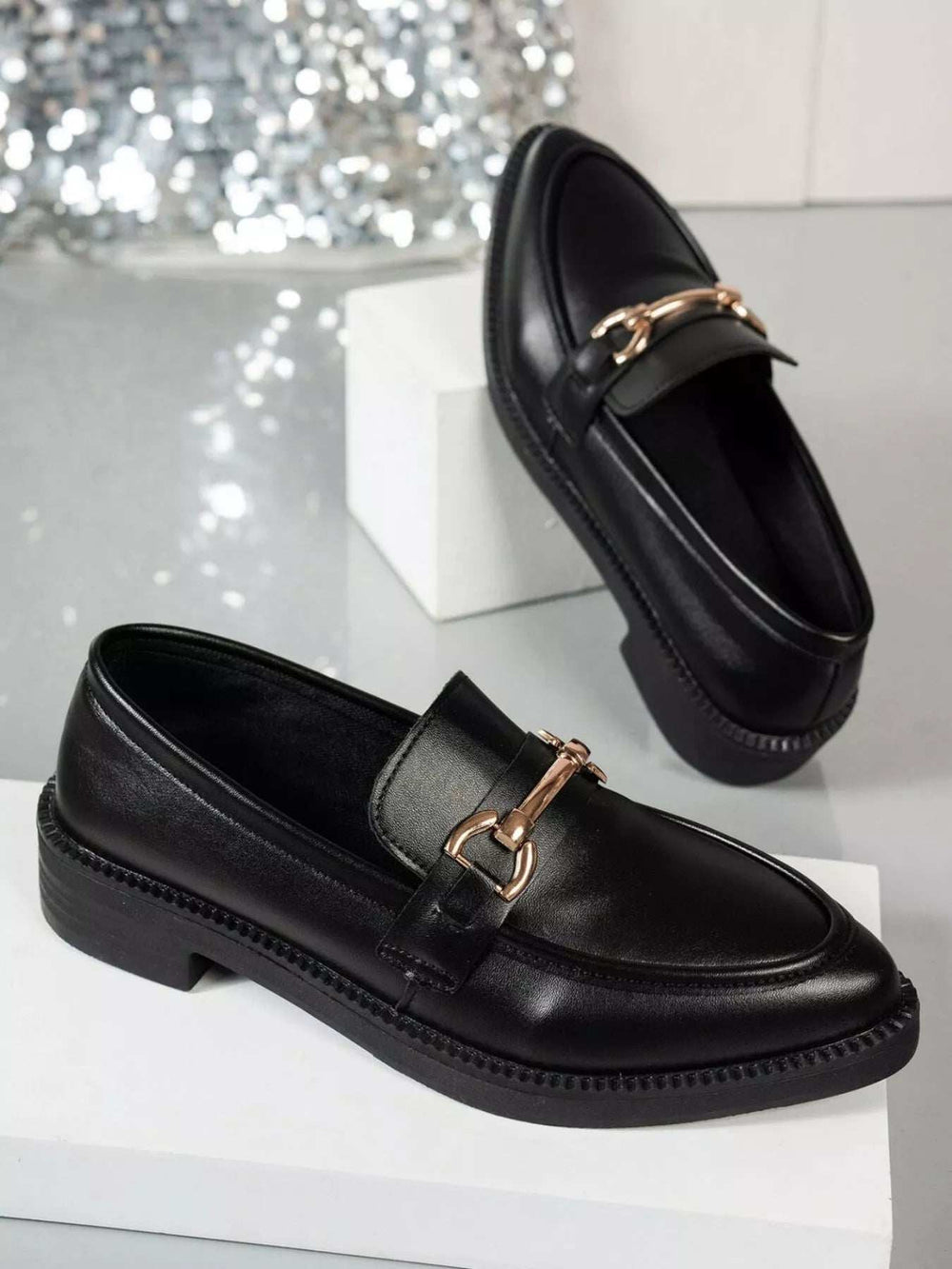 Point Toe Block Heels Loafers - Trendsi - Flyclothing LLC