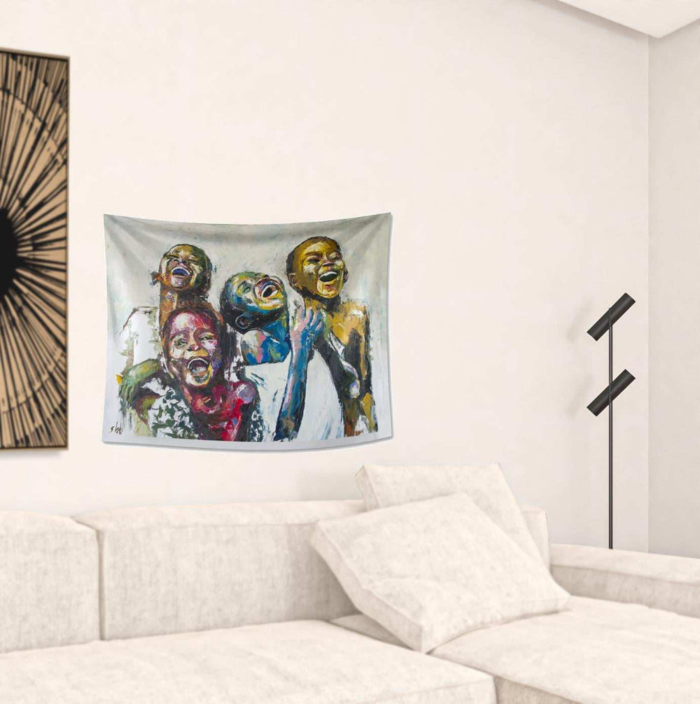 Julio Happy Kids Unframed Tapestry Wall Art - Homeroots - Flyclothing LLC
