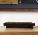 2" Brown Wood Geometric Tabletop Dish Candle Holder - Homeroots - Flyclothing LLC