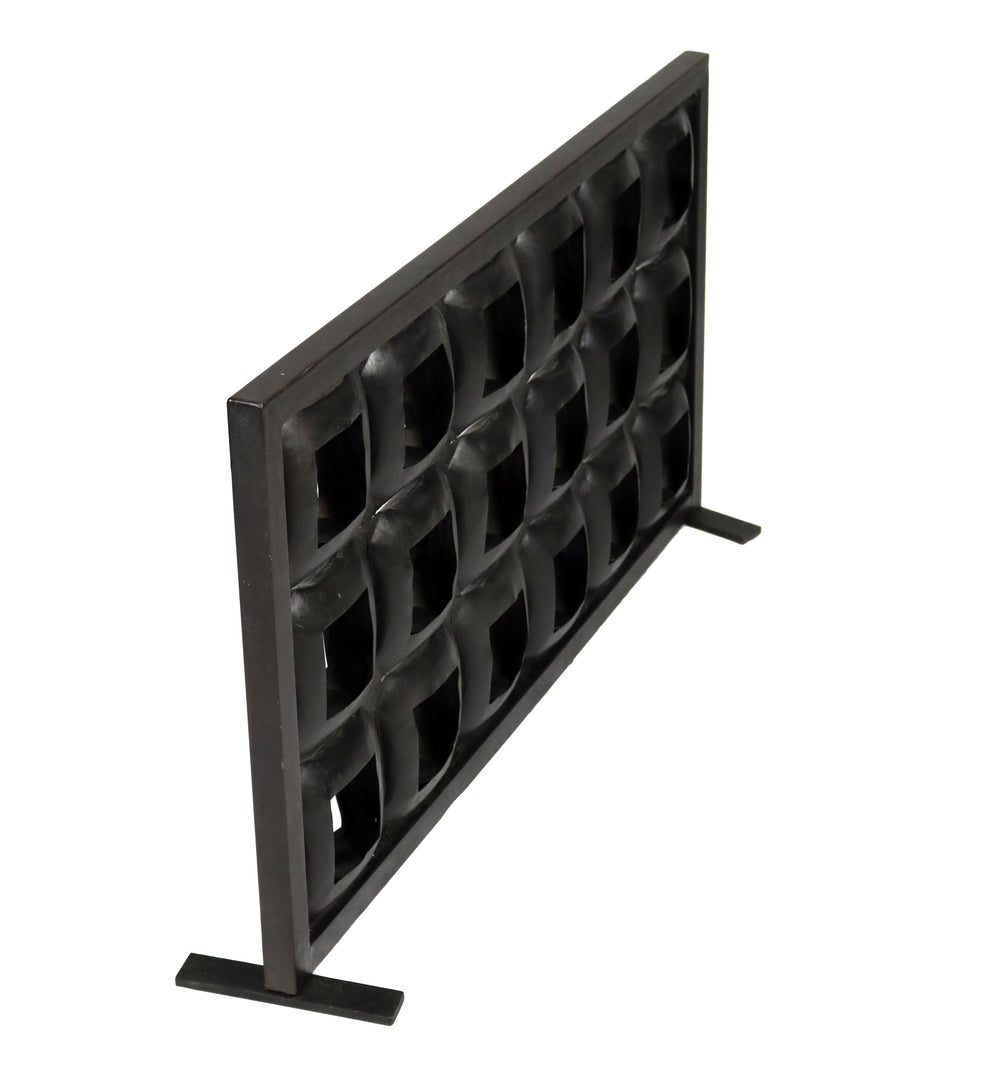 23" Black Iron Geometric Floor Tealight Candle Holder - Homeroots - Flyclothing LLC