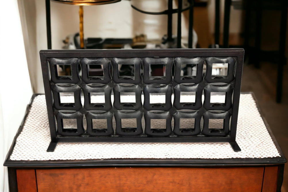 23" Black Iron Geometric Floor Tealight Candle Holder - Homeroots - Flyclothing LLC