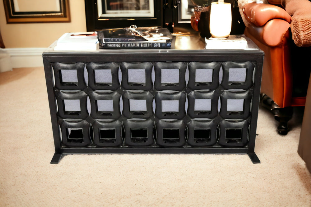 23" Black Iron Geometric Floor Tealight Candle Holder - Homeroots - Flyclothing LLC