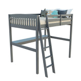 Gray Solid Wood Full Double Size Loft Bed with Desk and Storage - Homeroots - Flyclothing LLC
