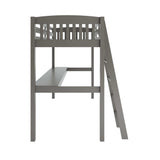 Gray Solid Wood Twin Size Loft Bed with Desk and Storage - Homeroots - Flyclothing LLC