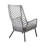 26" Gray and Black Steel Indoor Outdoor Dining Chair with Gray Cushion - Homeroots - Flyclothing LLC