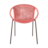 Set of Two 25" Red Metal Outdoor Dining Chair - Homeroots - Flyclothing LLC