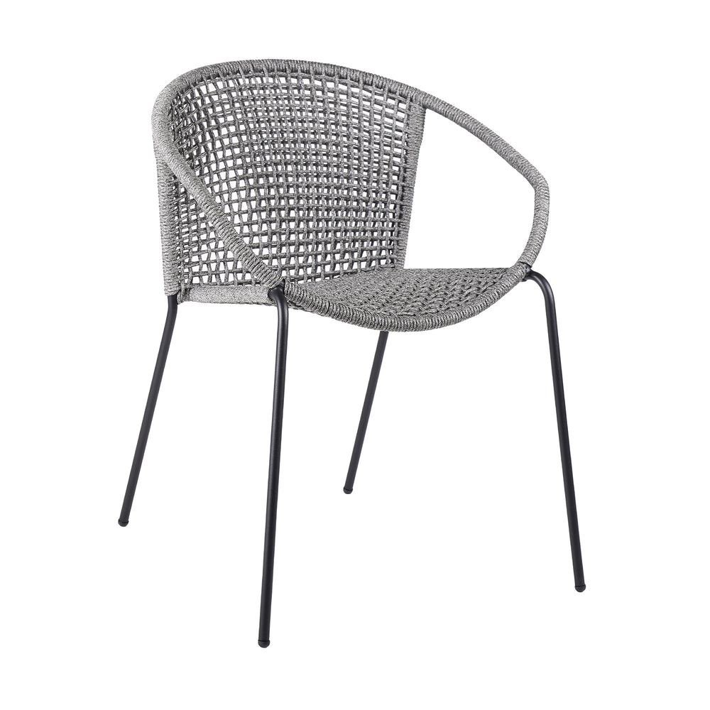 Set of Two 25" Gray Metal Outdoor Dining Chair - Homeroots - Flyclothing LLC