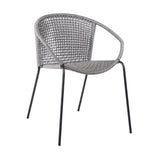 Set of Two 25" Gray Metal Outdoor Dining Chair - Homeroots - Flyclothing LLC