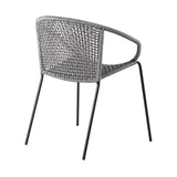 Set of Two 25" Gray Metal Outdoor Dining Chair - Homeroots - Flyclothing LLC