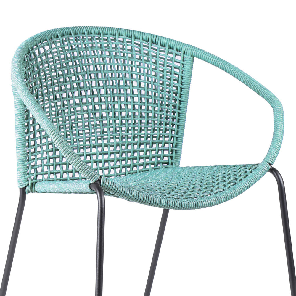 Set of Two 25" Green Metal Outdoor Dining Chair - Homeroots - Flyclothing LLC