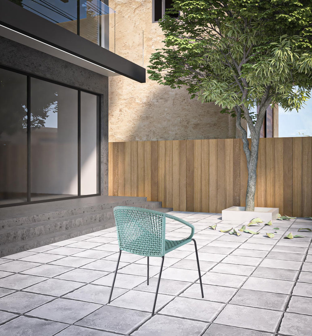 Set of Two 25" Green Metal Outdoor Dining Chair - Homeroots - Flyclothing LLC