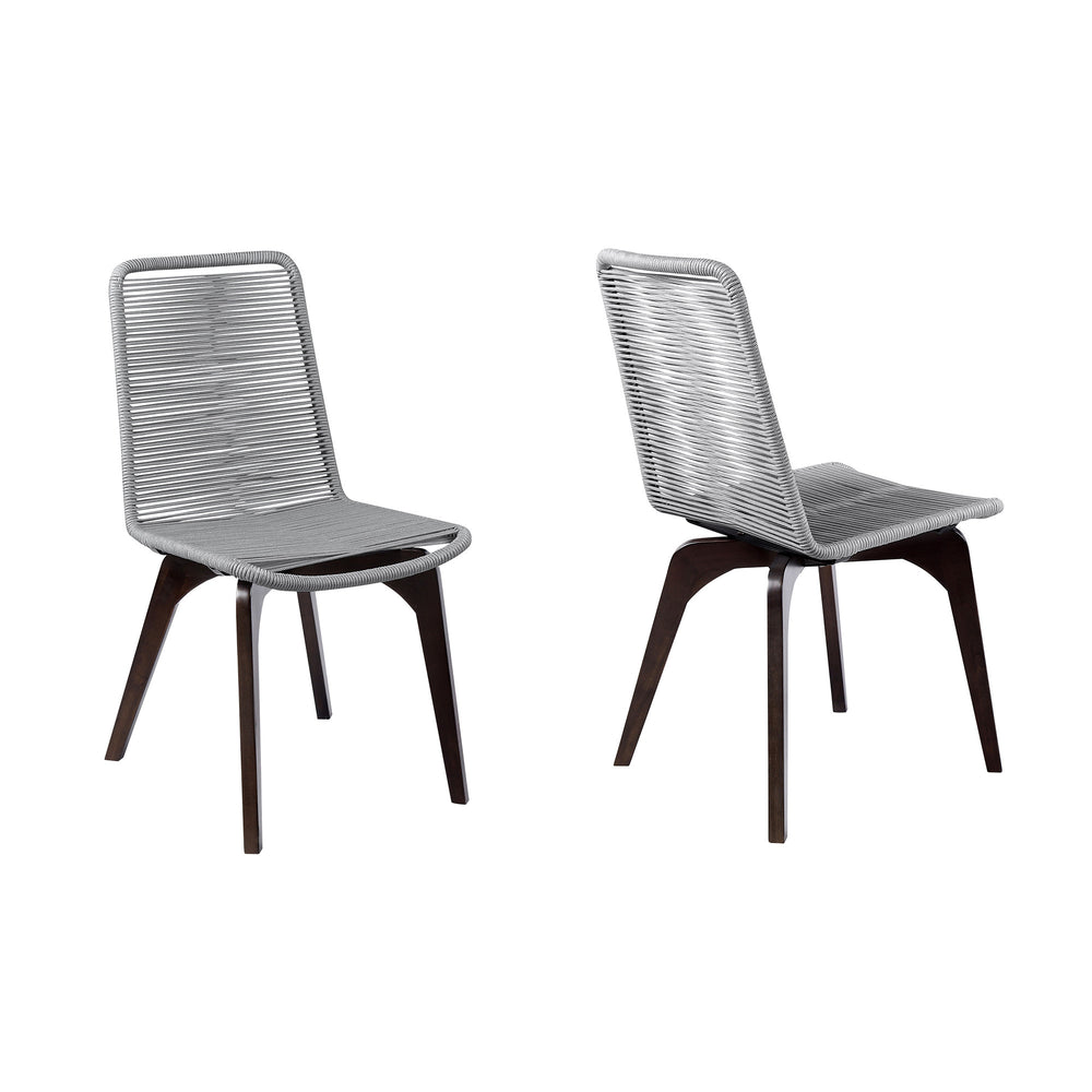 Set of Two 18" Silver Solid Wood Outdoor Dining Chair - Homeroots - Flyclothing LLC