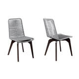 Set of Two 18" Silver Solid Wood Outdoor Dining Chair - Homeroots - Flyclothing LLC