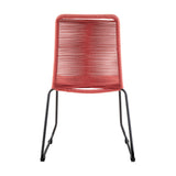 Set of Two 23" Red Metal Outdoor Dining Chair - Homeroots - Flyclothing LLC