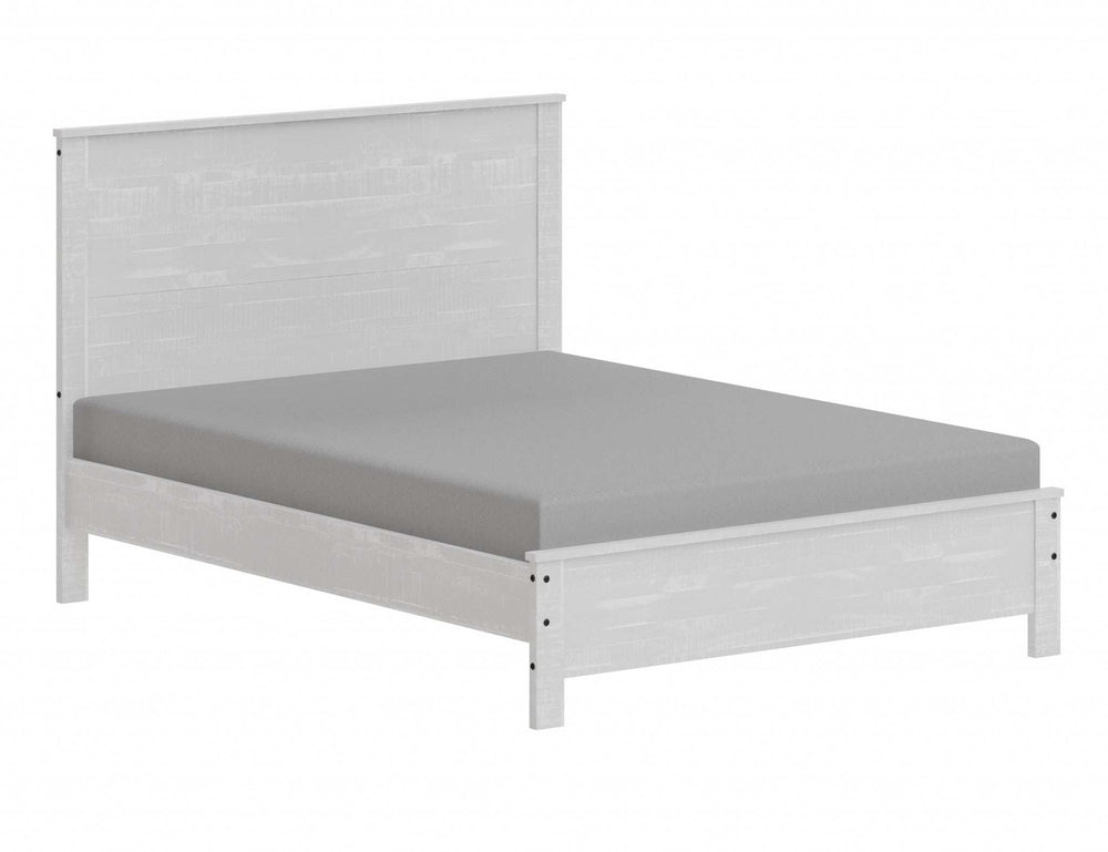 White Solid Wood Full Double Bed Frame - Homeroots - Flyclothing LLC