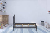 Grey Solid Wood Full Double Bed Frame - Homeroots - Flyclothing LLC