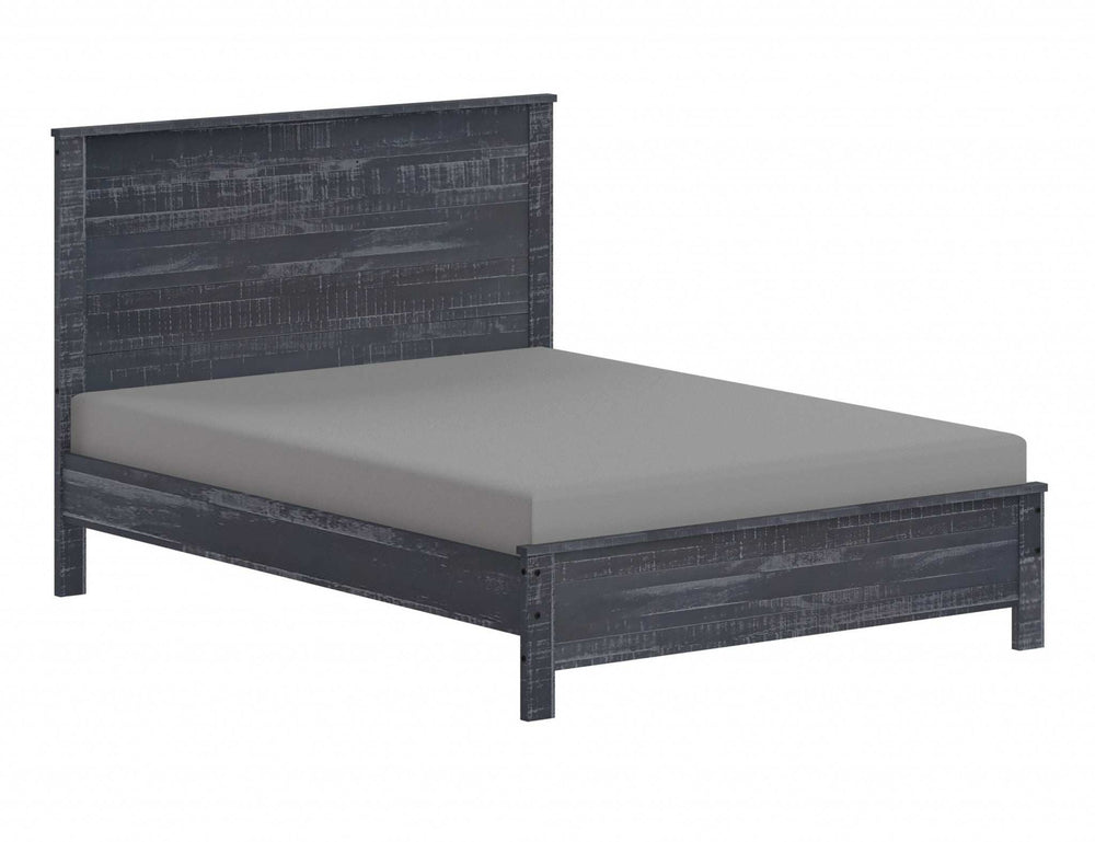 Grey Solid Wood Full Double Bed Frame - Homeroots - Flyclothing LLC