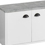 60" White Cabinet Enclosed Storage TV Stand